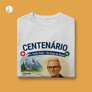 Nome do produto Camiseta Centenário Padre Pedro Balzi - Trajetória Suíça ao Piauí (infantil 10 a 14))
