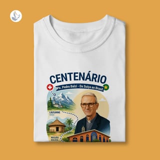Nome do produto Camiseta Centenário Padre Pedro Balzi - Trajetória Suíça ao Piauí (infantil 2 a 8)
