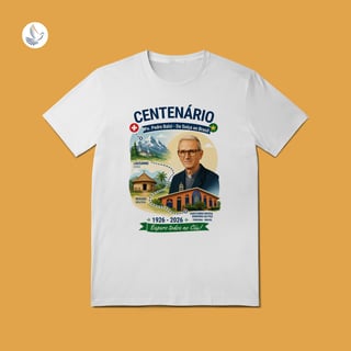 Nome do produto Camiseta Centenário Padre Pedro Balzi - Trajetória Suíça ao Piauí (QL)