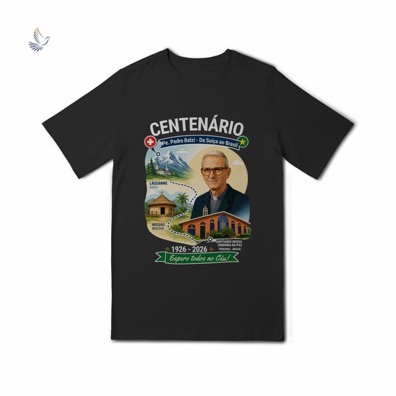Camiseta Centenário Padre Pedro Balzi - Trajetória Suíça ao Piauí (infantil 10 a 14))