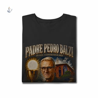 Nome do produto Camiseta Padre Pedro Balzi - Legado e Fé Eucarística (PLUS)