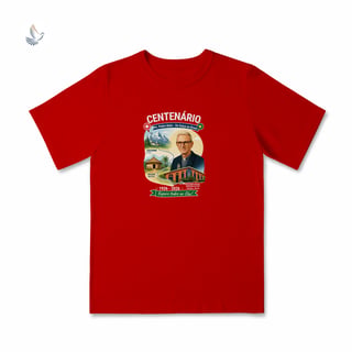 Nome do produto Camiseta Centenário Padre Pedro Balzi - Trajetória Suíça ao Piauí (infantil 2 a 8)