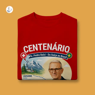 Nome do produto Camiseta Centenário Padre Pedro Balzi - Trajetória Suíça ao Piauí (infantil 10 a 14))
