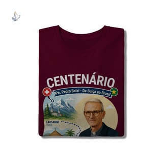 Nome do produto Camiseta Centenário Padre Pedro Balzi - Trajetória Suíça ao Piauí (QL)