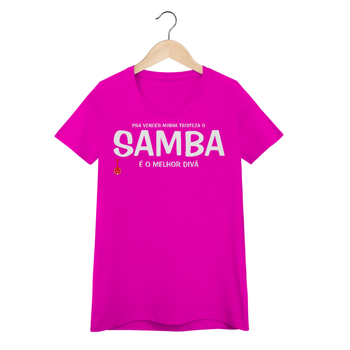 Nome do produto: Baby Look Pra vencer Minha Tristeza o Samba é o Melhor Divã