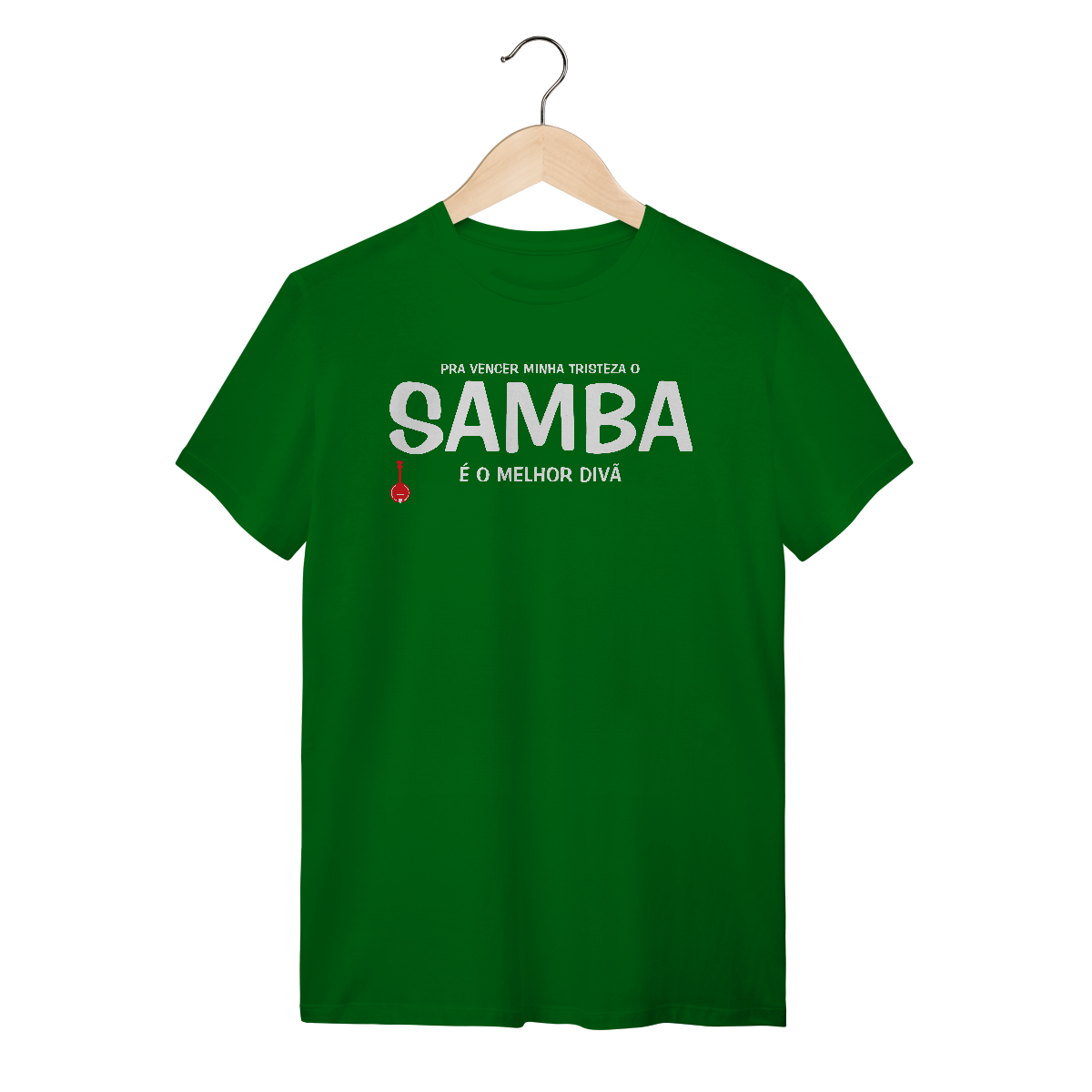 Nome do produto: Camiseta Pra vencer Minha Tristeza o Samba é o Melhor Divã