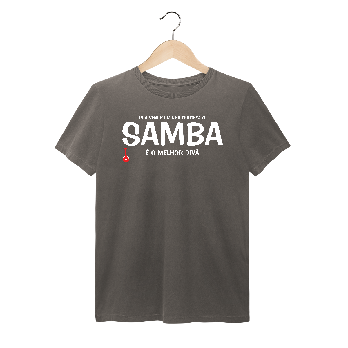Nome do produto: Camiseta Pra vencer Minha Tristeza o Samba é o Melhor Divã - Estonada