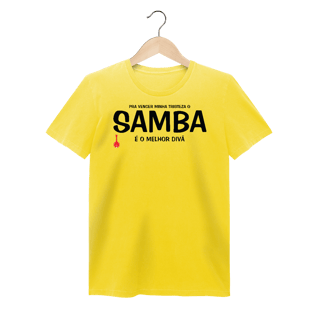 Nome do produto Baby Look Pra vencer Minha Tristeza o Samba é o Melhor Divã - Estonada