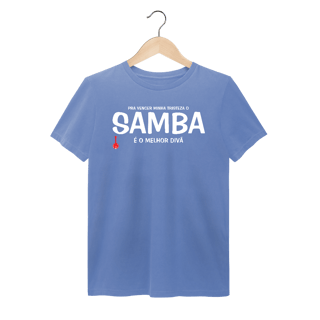 Nome do produto Camiseta Pra vencer Minha Tristeza o Samba é o Melhor Divã - Estonada