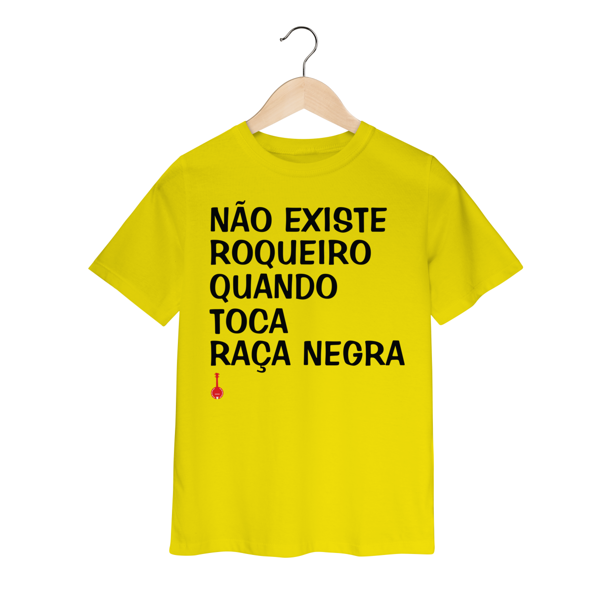 Nome do produto: Camiseta Infantil Não Existe Roqueiro Quando Toca Raça Negra