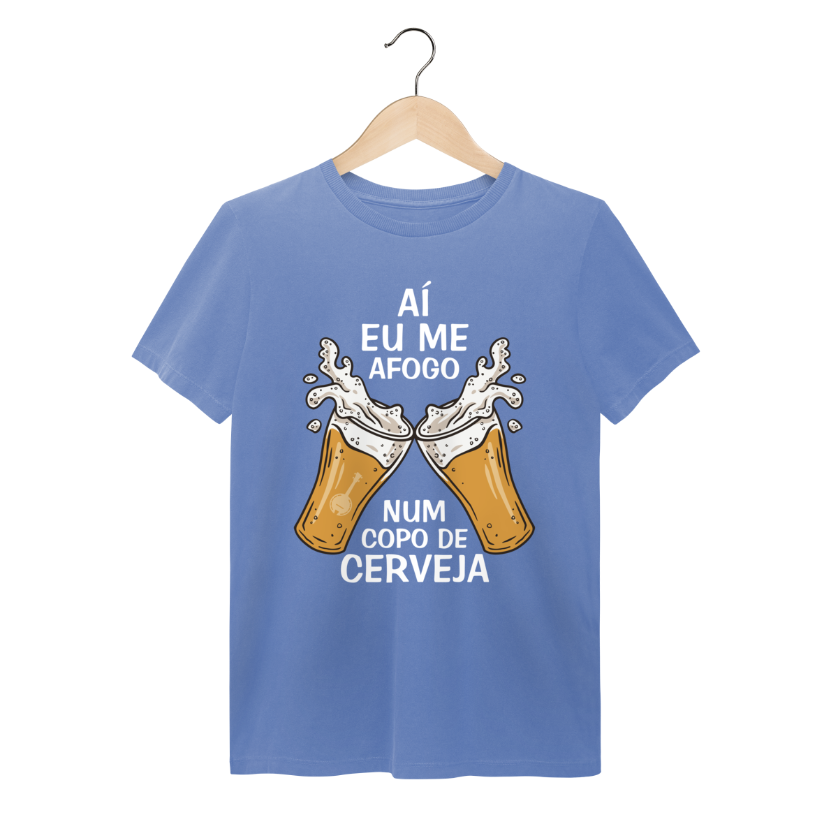 Nome do produto: Camiseta Aí Eu Me Afogo Num Copo de Cerveja - Estonada