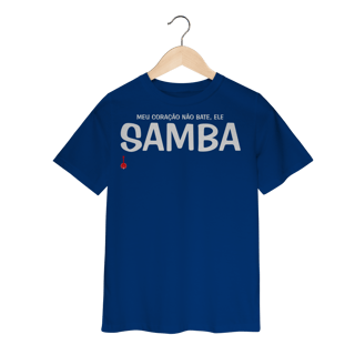 Nome do produto Camiseta Infantil Meu Coração Não Bate, Ele Samba