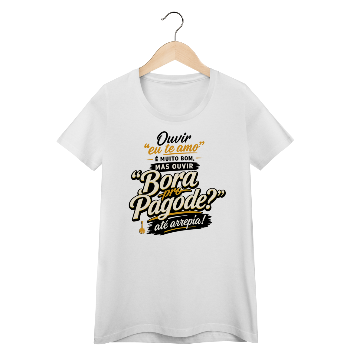 Nome do produto: Camiseta Feminina Baby Look Bora pro Pagode