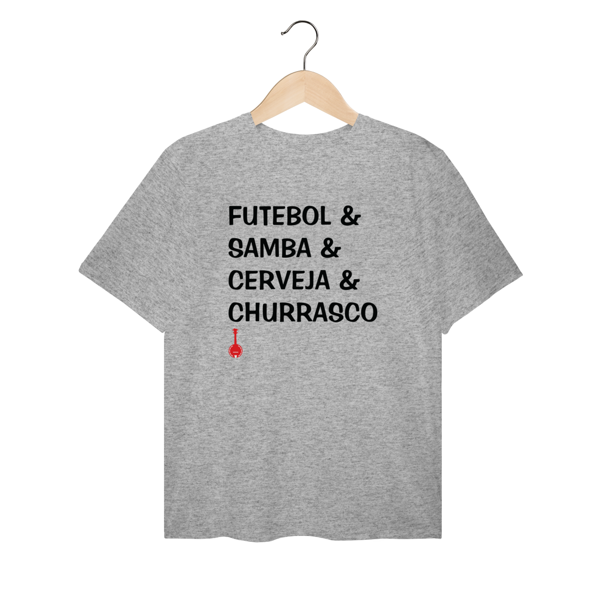 Camiseta Plus Size Futebol e Samba e Cerveja e Churrasco