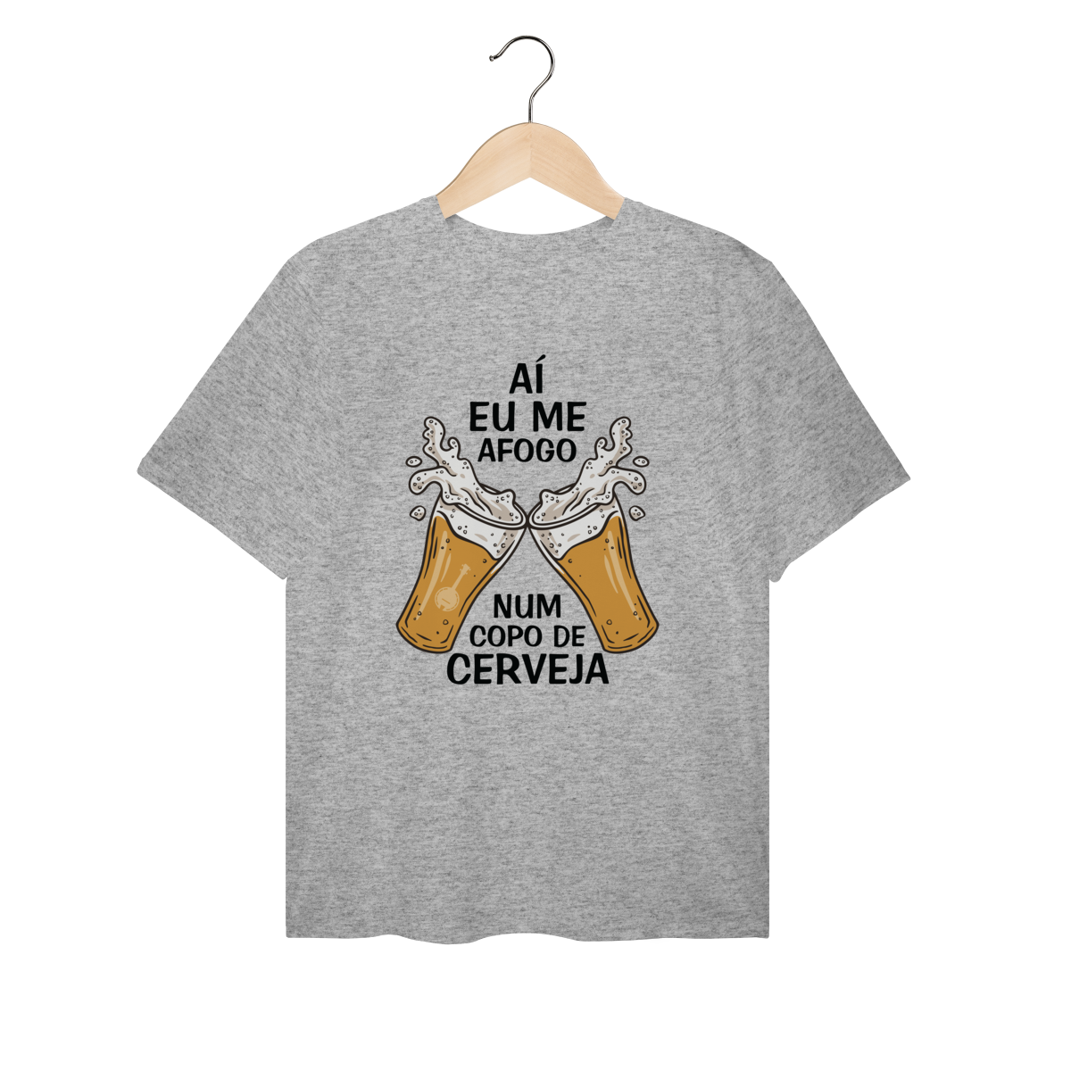 Nome do produto: Camiseta Plus Size Aí Eu Me Afogo Num Copo de Cerveja