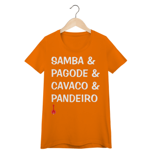Nome do produto Camiseta Feminina Baby Look Samba e Pagode e Cavaco e Pandeiro