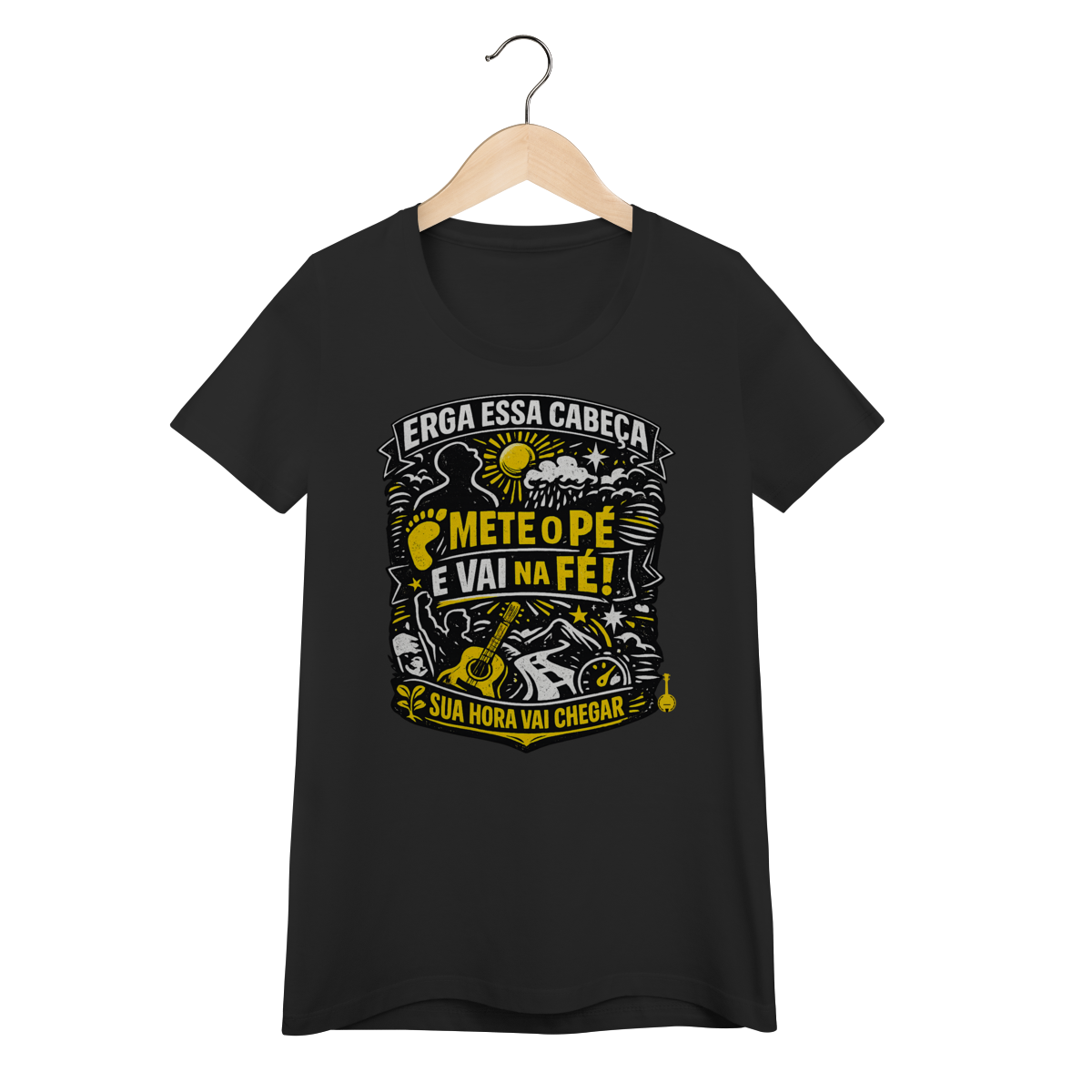 Nome do produto: Baby Look Erga Essa Cabeça Mete o Pé e Vai Na Fé