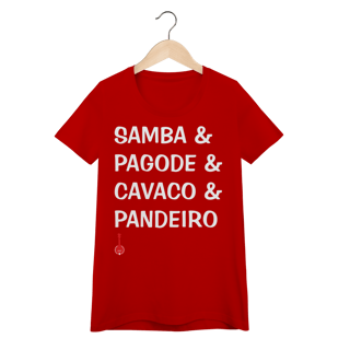 Nome do produto Camiseta Feminina Baby Look Samba e Pagode e Cavaco e Pandeiro