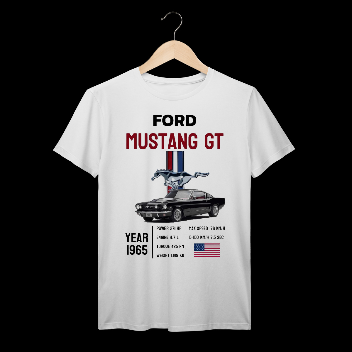 Nome do produto: Ford Mustang GT 1965 | Algodão Prime