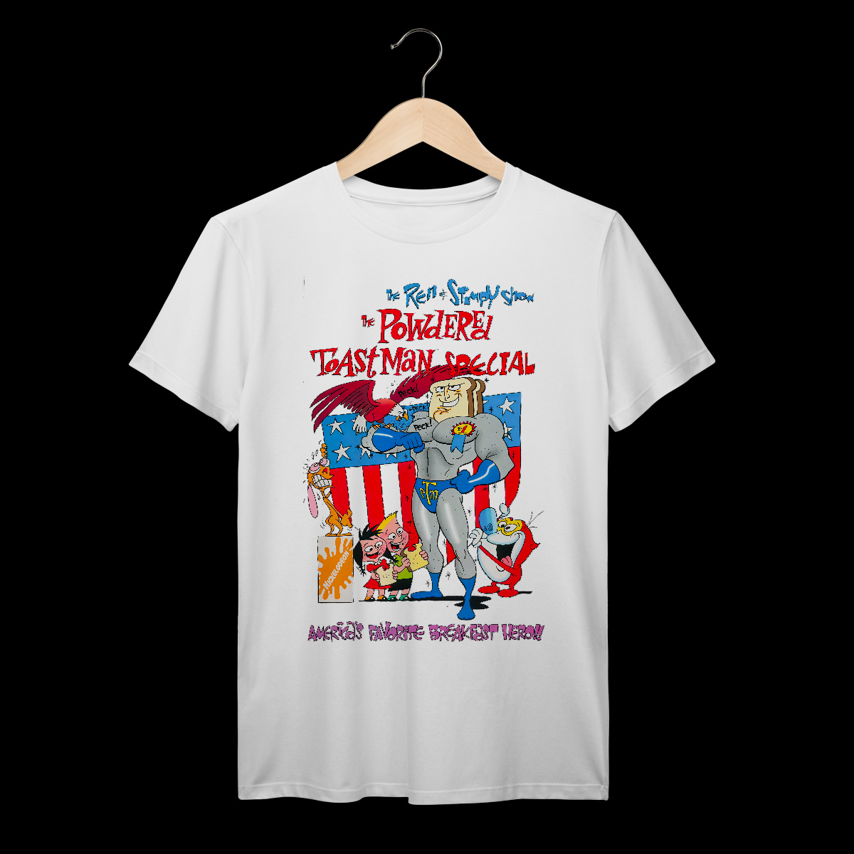 Ren & Stimpy | Homem Torradas Em Pó | Algodão Prime