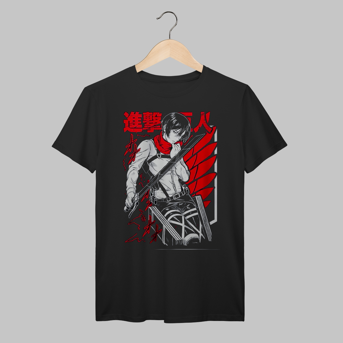 Nome do produto: Attack On Titan | Mikasa Ackerman | Algodão Prime