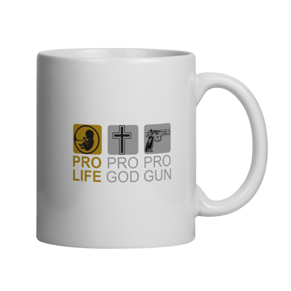 Caneca Pró-Life, God and Gun