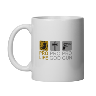 Nome do produto Caneca Pró-Life, God and Gun