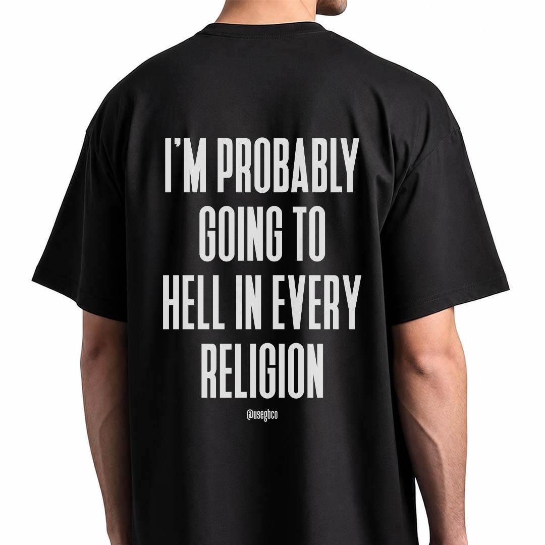 Nome do produto: Camiseta Hell In Every Religion - Oversized