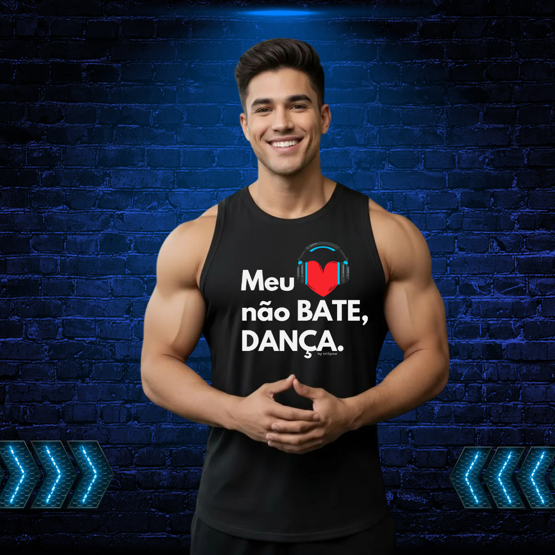 Nome do produto: Meu coração não bate, dança. - Masculina