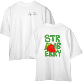 Camiseta Oversized - Strawberry white