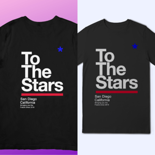 Kit 2 camisetas, 1 camiseta Pais + 1 camiseta Filhos 10 a 14 Anos To The Stars PROMOÇÃO