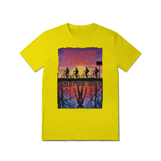 Nome do produto Camiseta Stranger Things Edição Limitada Logo No Pôr Do Sol