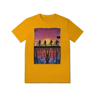 Nome do produto Camiseta Stranger Things Edição Limitada Logo No Pôr Do Sol