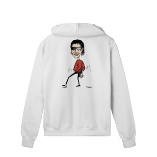 Moletom Branco com Ziper e Capuz Michael Jackson Caricatura Rara Feita por Kurt Cobain(Nirvana)