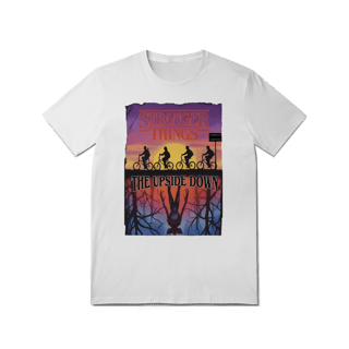 Nome do produto Camiseta Stranger Things Edição Limitada Logo No Pôr Do Sol