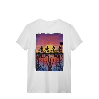 Nome do produto Camiseta Stranger Things Edição Limitada Logo No Pôr Do Sol