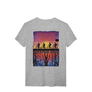Nome do produto Camiseta Stranger Things Edição Limitada Logo No Pôr Do Sol