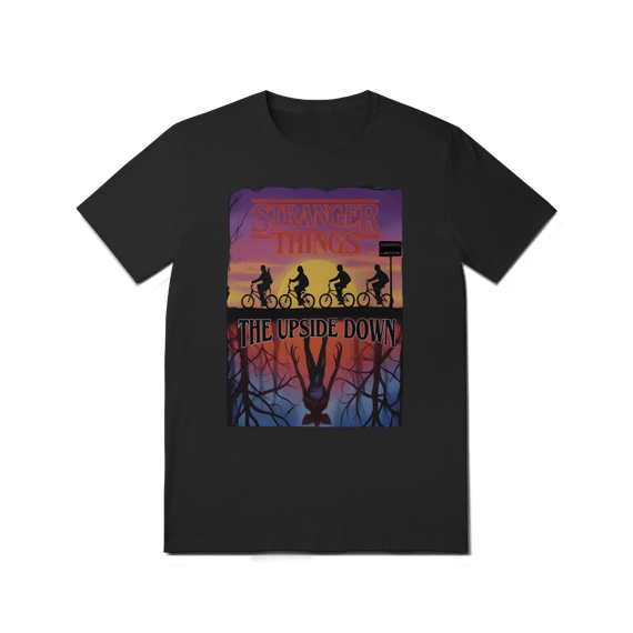 Camiseta Stranger Things Edição Limitada Logo No Pôr Do Sol