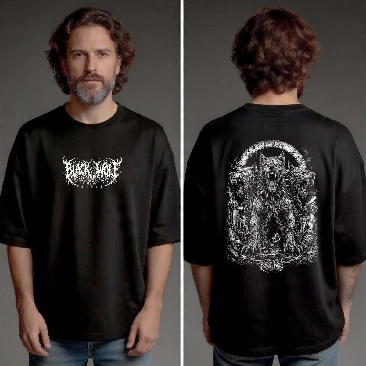Nome do produto: Camiseta Oversized - Cerberus (frente e costas)