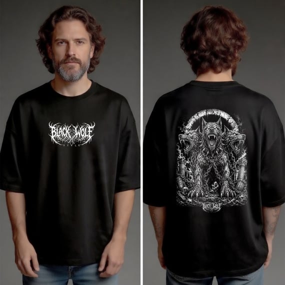 Camiseta Oversized - Cerberus (frente e costas)