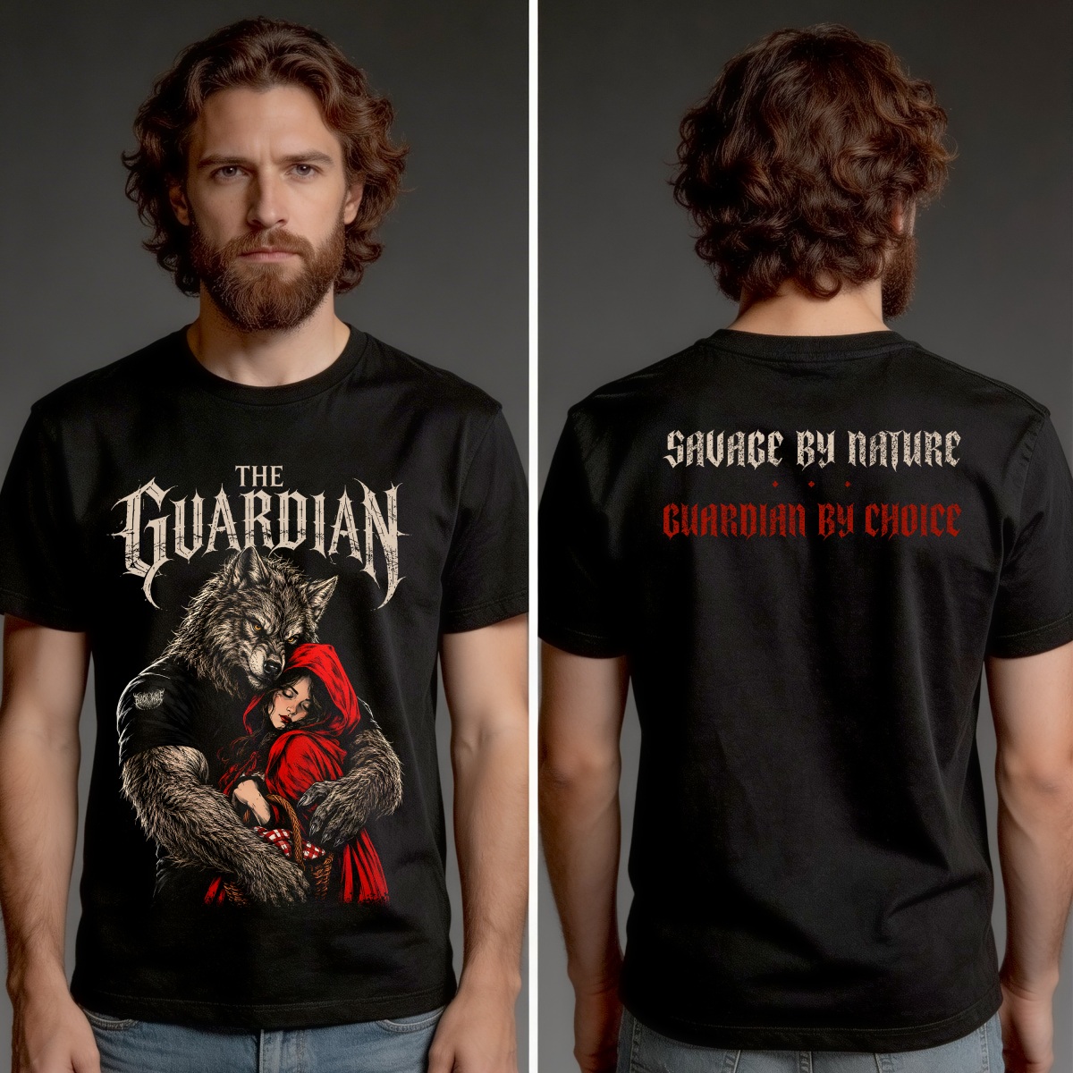 Nome do produto: Camiseta Quality (frente e costas) - The Guardian (Savage by Nature. Guardian by Choice)