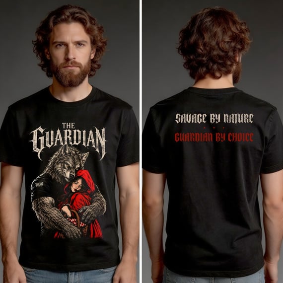 Camiseta Quality (frente e costas) - The Guardian (Savage by Nature. Guardian by Choice)