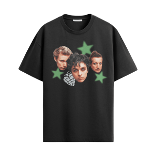 Nome do produto Billie, Mike e Tré (frente) (verde) — Green Day