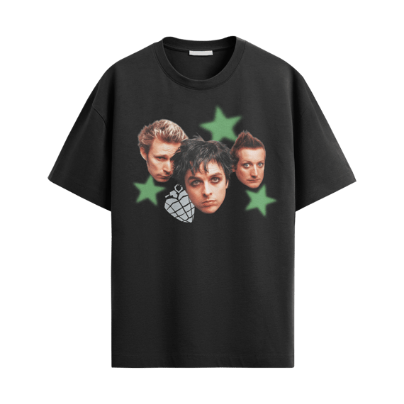 Billie, Mike e Tré (frente) (verde) — Green Day