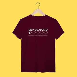 Nome do produto Camiseta Vida de adulto, Experiência horrível