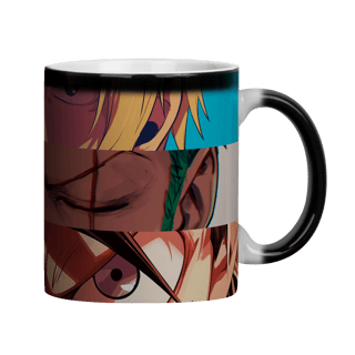 Nome do produto  Caneca Mágica Trio Lendário – One Piece Edition