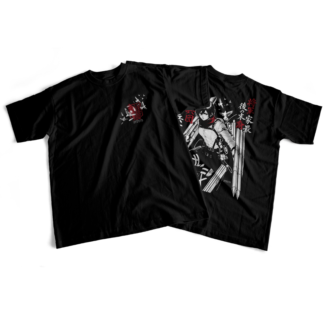 Camiseta frente e verso Freedom Mikasa - cor escura