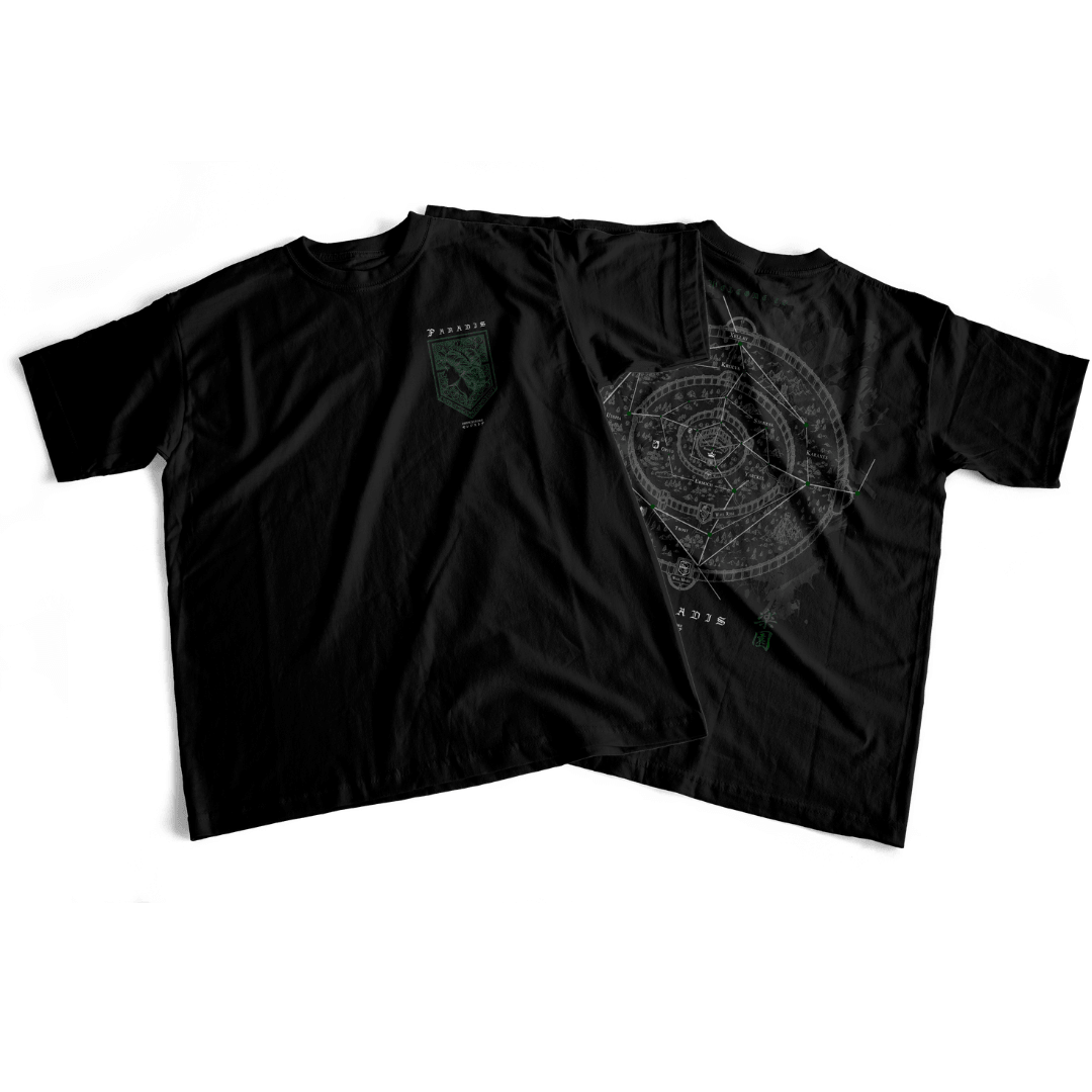Camiseta frente e verso Paradis World Map