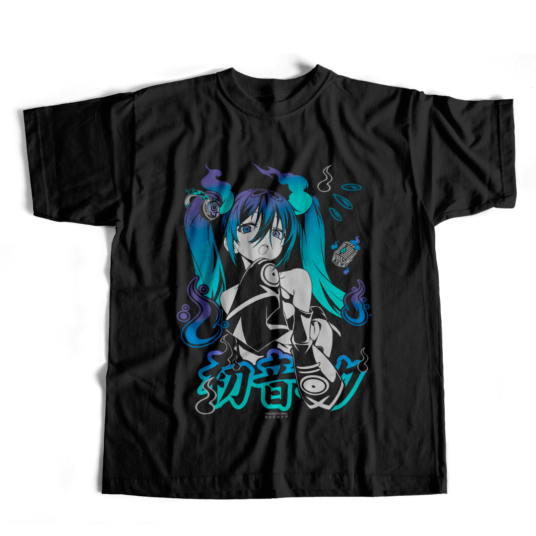 Camiseta Hatsune Ghost - cores escuras