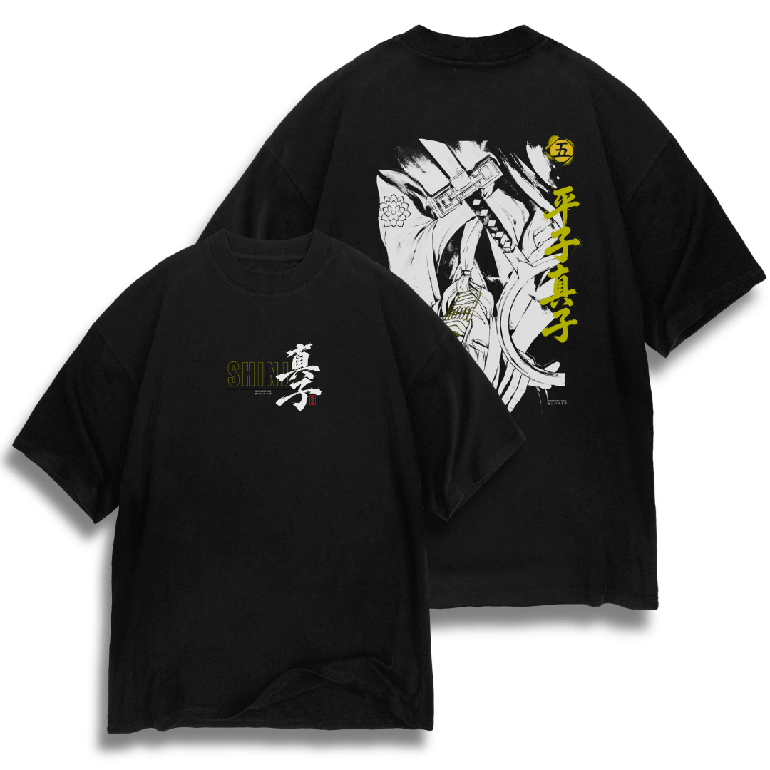 Oversize frente e verso Invertion Shinji - cor escura